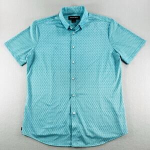 Mizzen+Main Mens M Trim Short Sleeve Performance Button Down Geometric Shirt